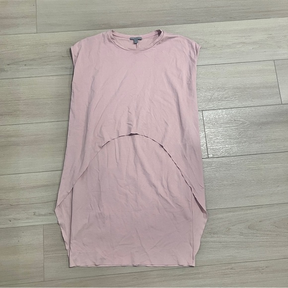 COS Circle Cut Layer Knit Mini Dress Size XS Extra Small Pink Travel Easy Fit - Picture 3 of 12